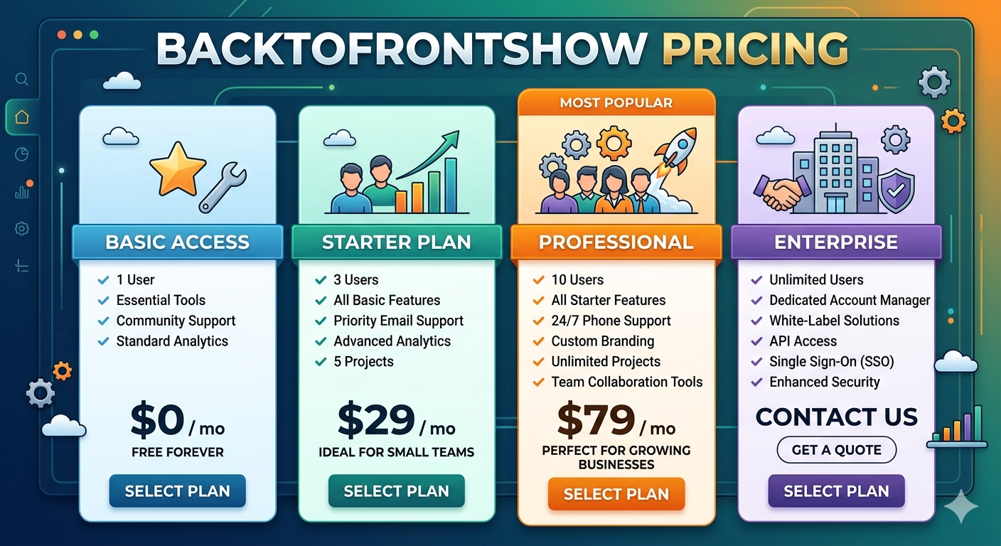 Backtofrontshow pricing